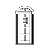 8-panel with radius transom
Unit Dimension 37-1/2" x 100-1/2"
Door Dimension 36" x 82-1/2"
Panels - flat
Glazing - Leaded & IG